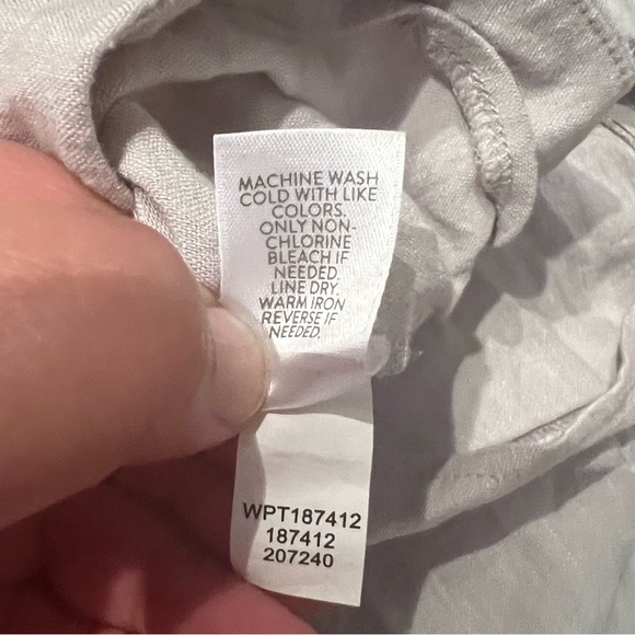 J. Jill Stretch Linen Button Hem Ankle Pants Gray Women's Size medium petite - Picture 4 of 13